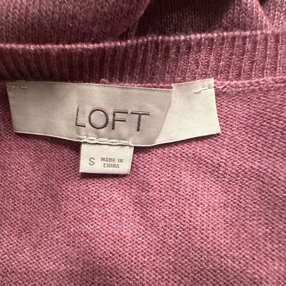 LOFT Long-Sleeve Plum Light-Weight Sweater - Picture 7 of 8